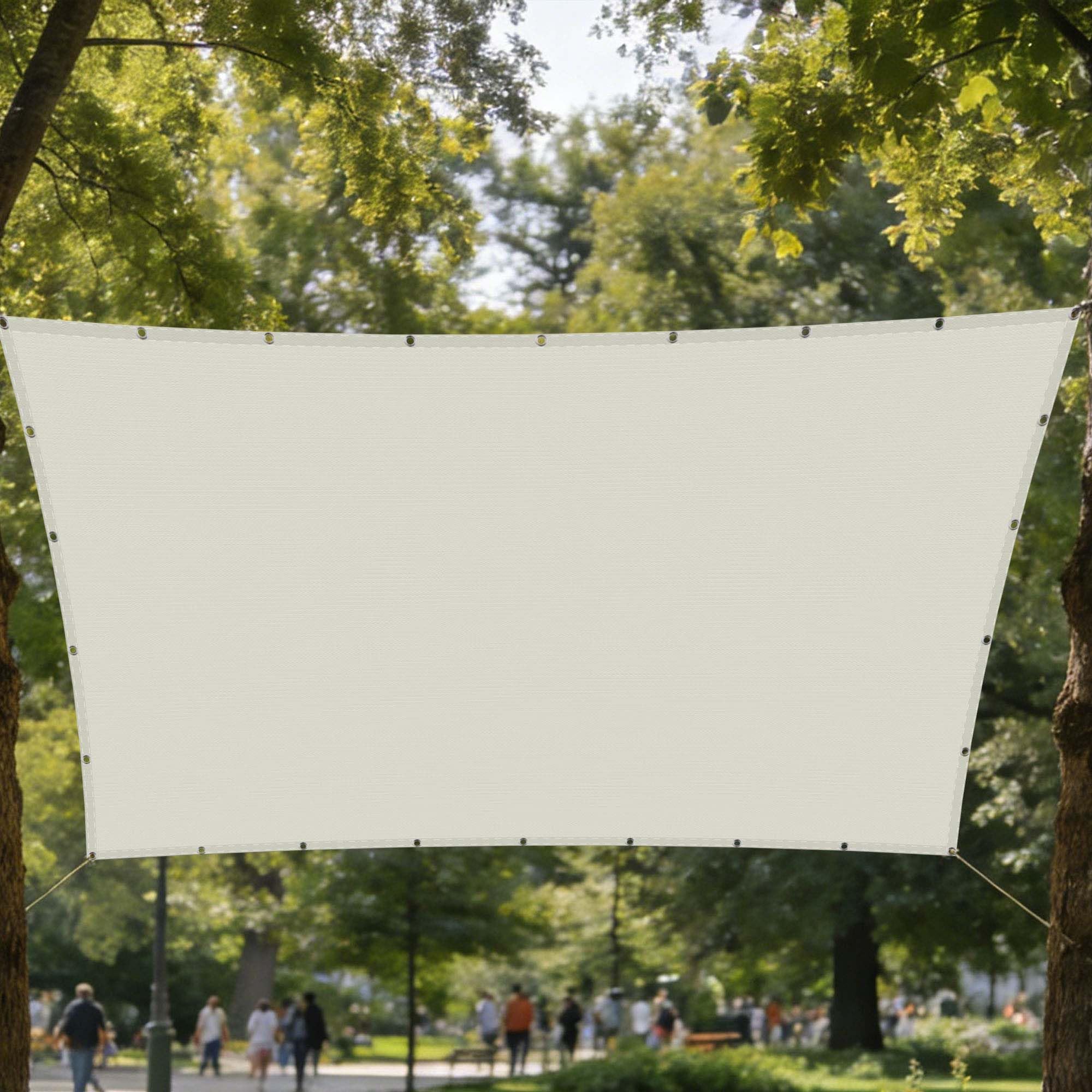 Toile d'ombrage rectangulaire 120x340 cm blanc cassé anti-UV pour l'extérieur