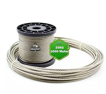 UrbanKheti Fencing Clutch Wire for Boundary (Wire 2000 Meter (20 Kg) (1.5MM) Galvanised Wire Wire Iron & Steel Wire Indias No 1 Agriculture Product for Zatka Fencing/Factory/Villa/Farm