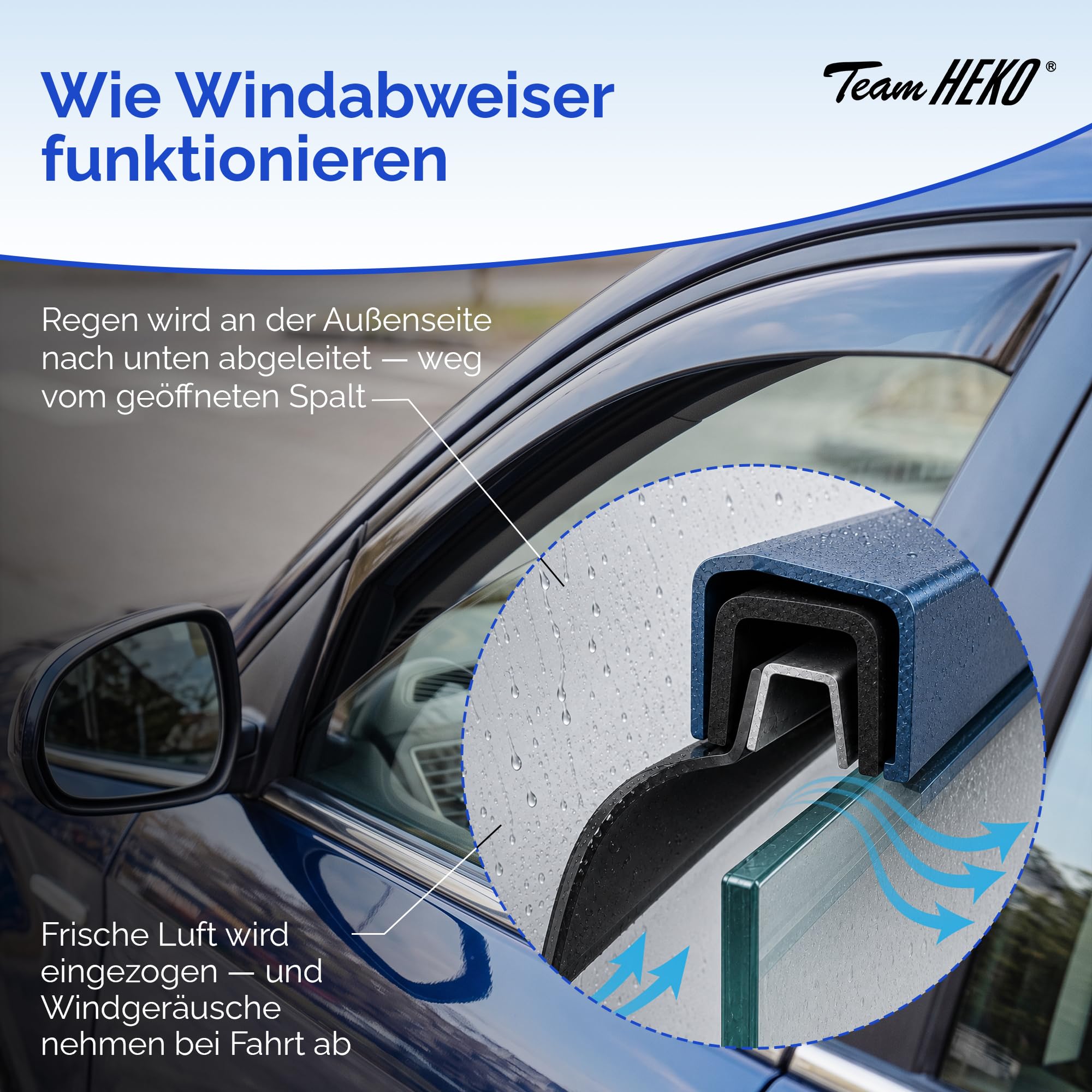 J&J AUTOMOTIVE HEKO Windabweiser für Volkswagen Touareg 2010-2018, 2tlg