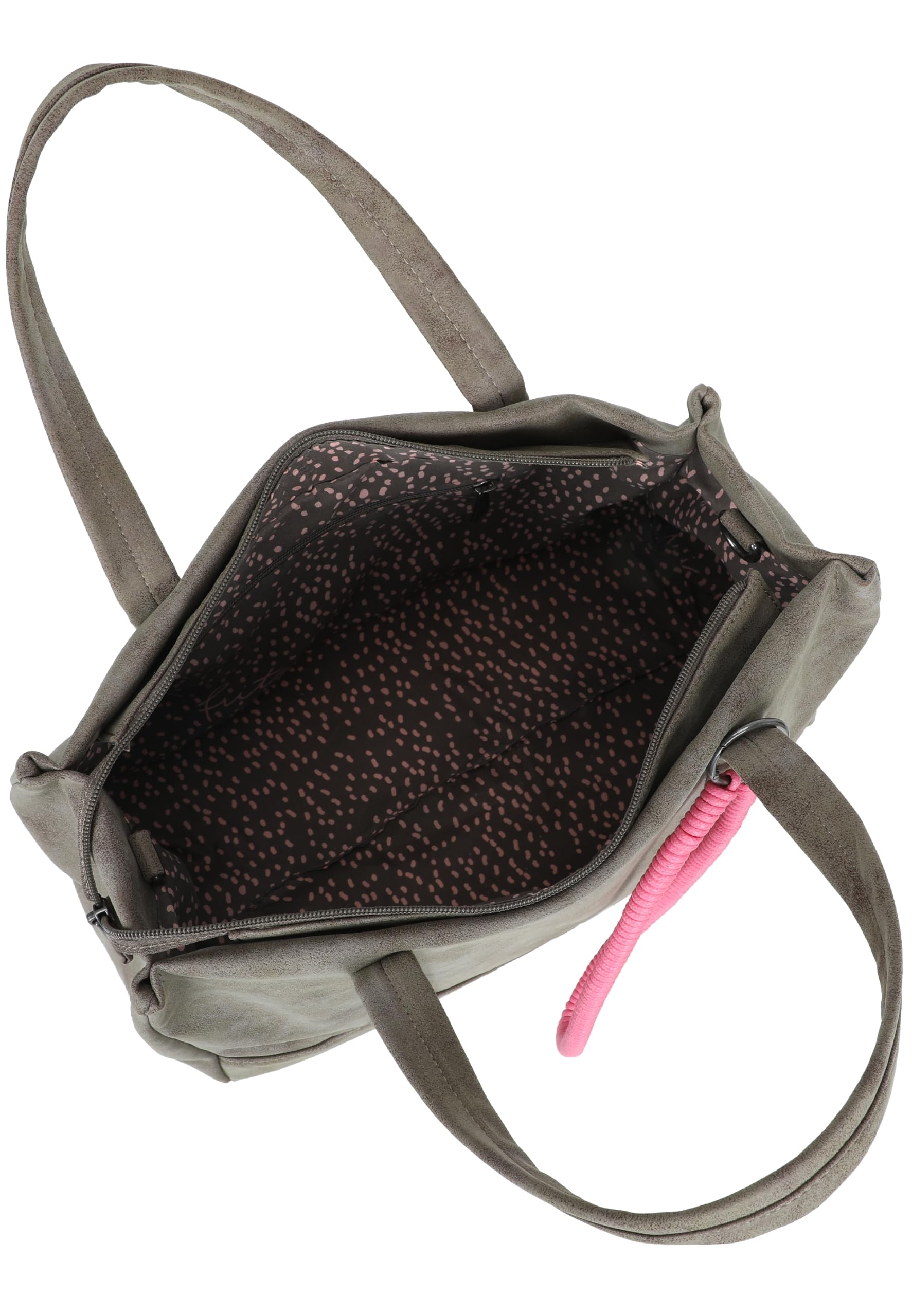 Fritzi Easy Tote Damen vegane Kunstleder Shopper Schultertasche Handtasche Einkaufstasche mit Reißverschluss und Schultergurt für Alltag Shopping Arbeit Reisen 19 L – Schwarz, Braun, Dunkelbraun