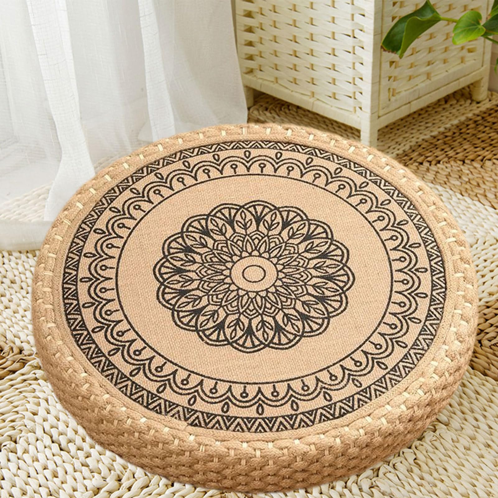 Cojín de Meditación para el Suelo Boho Suave y Transpirable