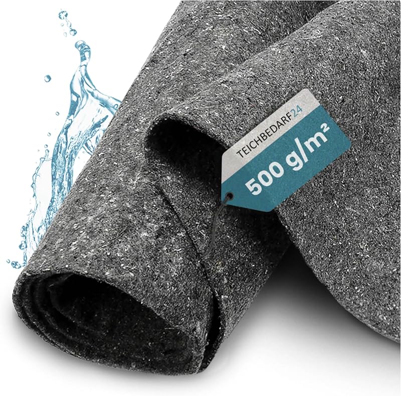 TeichVision - Protective fleece - for pond and pond - Grey - 500 g/m² - 15 x 2 m