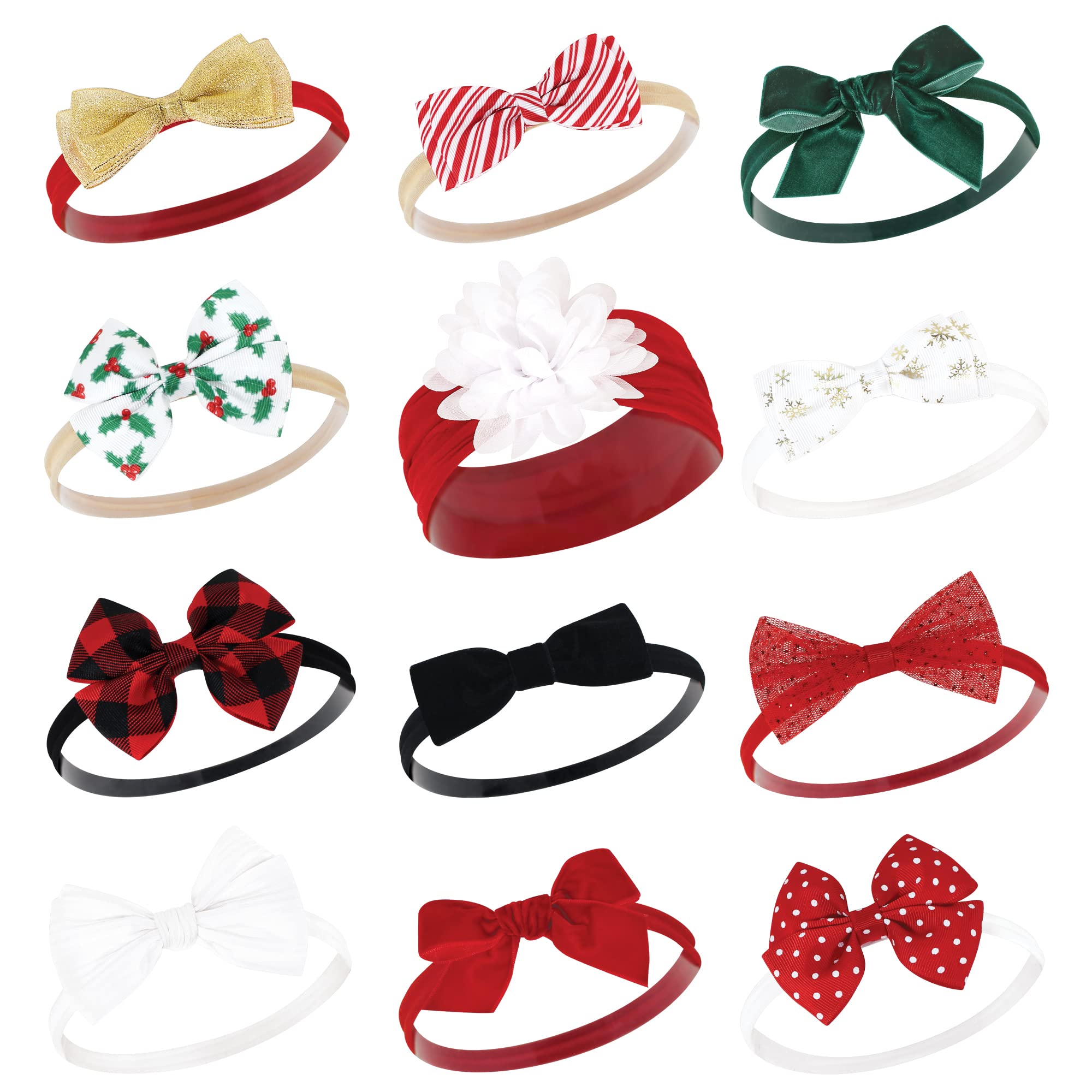 Hudson Baby Cotton and Synthetic Headbands, Size 0-24 Months