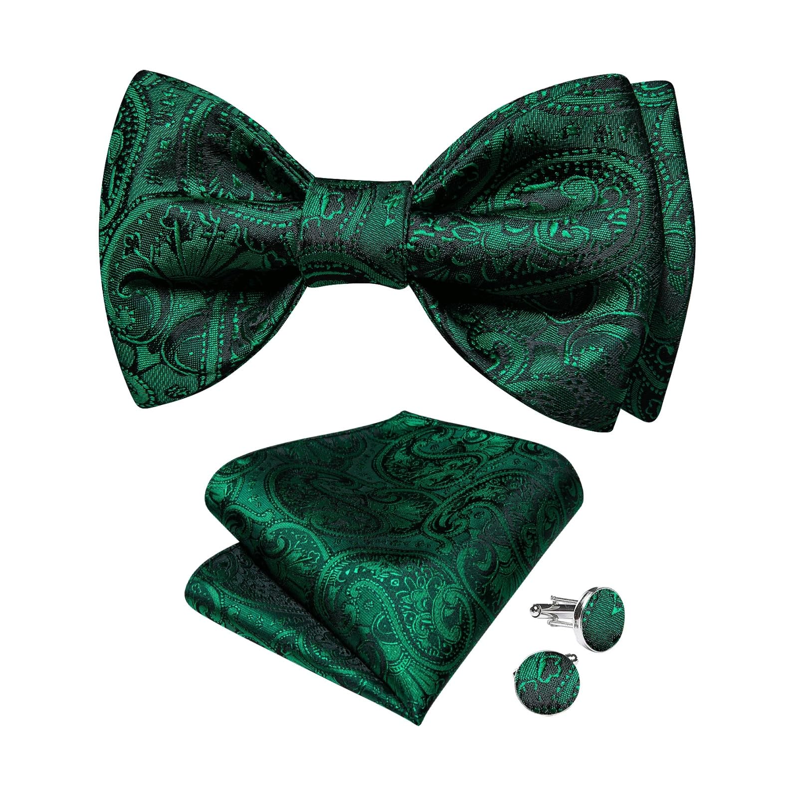 JFDBGU Papillon da Annodare Floreale Cravatta da Sposo for Matrimonio Nodi Gemelli Hanky