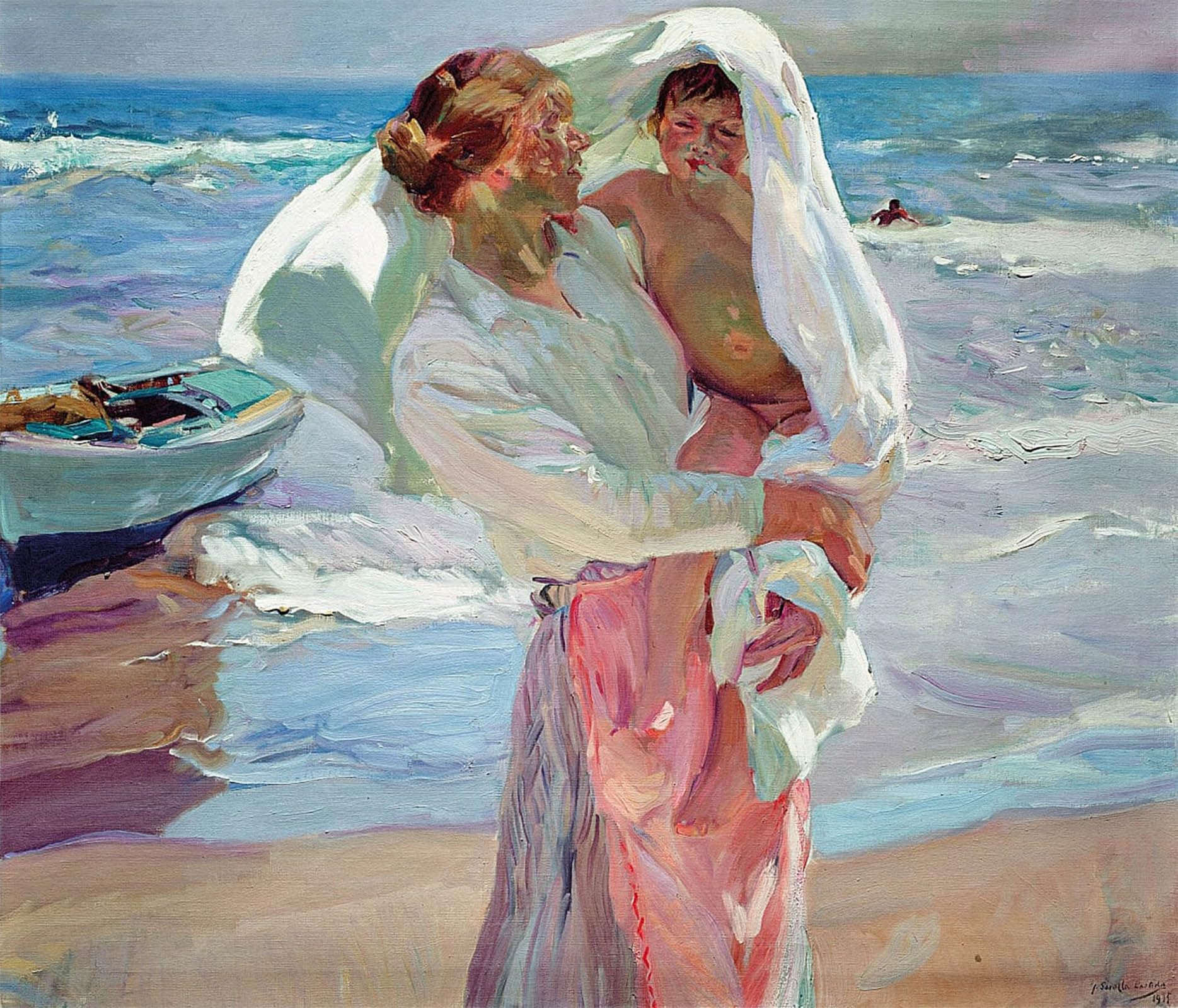 SERENDIPITP Aesthetic Poster Photo Wall Print Retro Picture Bathing by Joaquín Sorolla Modern Wall Artwork for Home Decor 60x90cm