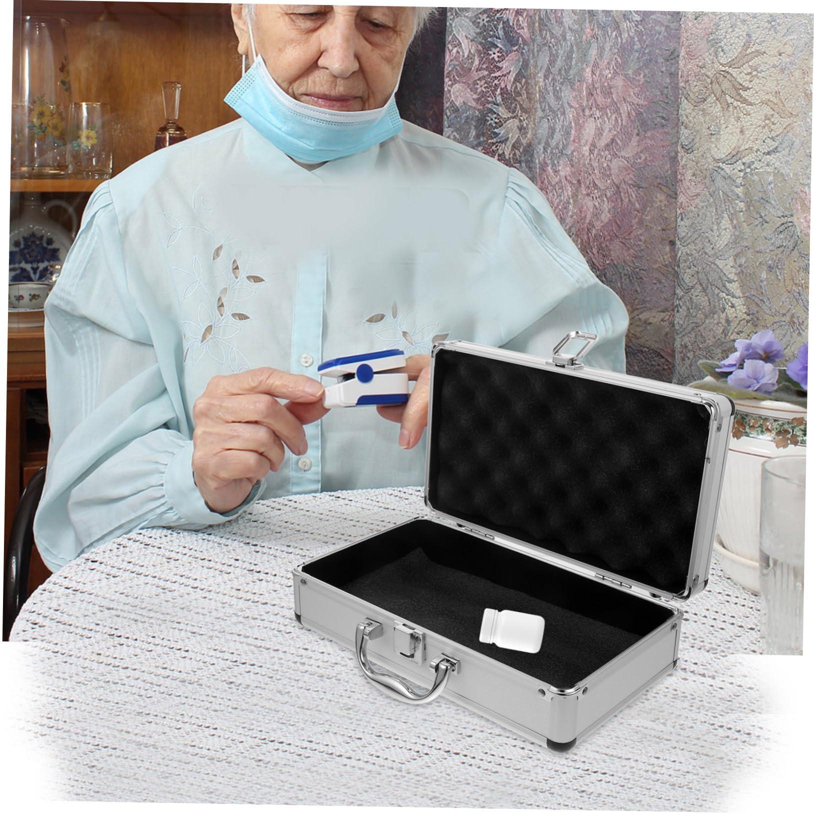 Caja Multiusos de Aleación de Aluminio Cerradura, Maletín Portátil para Medicamentos y Piezas, Gran Capacidad Diseño de Asa para Uso en Garaje o Negocio