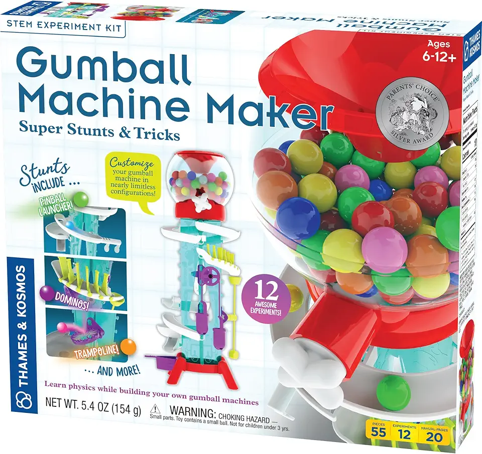 Thames &amp; Kosmos Gumball Machine Maker Lab - Build Machines with Physics &amp; Engineering Lessons | 12 Experiments | Make Your Own Gumball Machines | Includes Gumballs | Award Winner