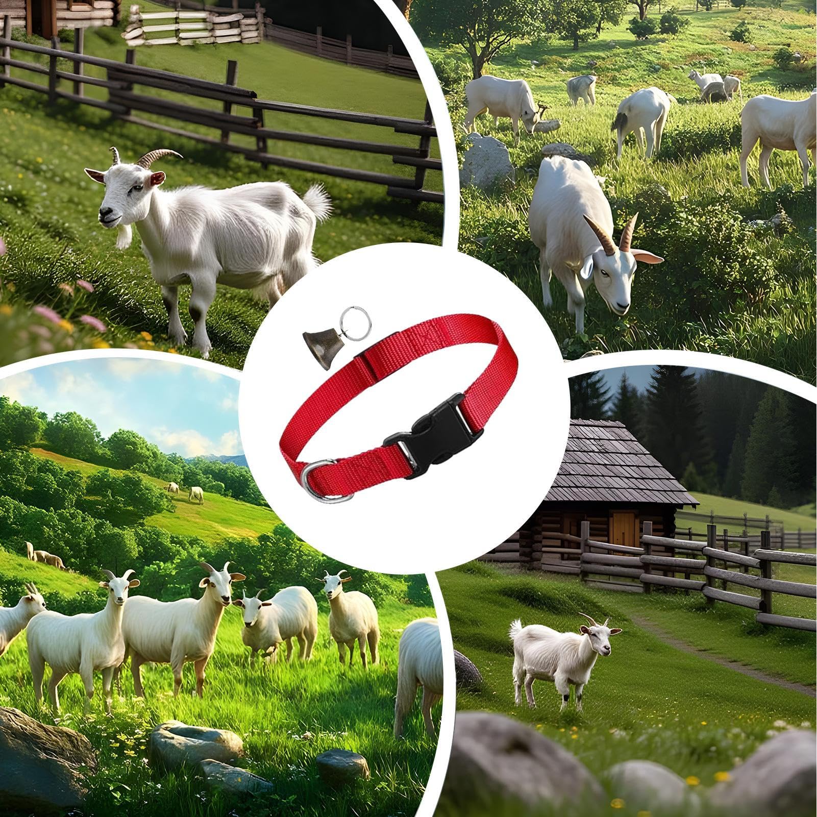 Collier de Chèvre pour Concours | Collier Réglable en Nylon pour Mouton,Cloche d'Alpage Sonore Anti-Perdition pour Les Vaches, Les Chèvres de Compagnie, Les Troupeaux, l'Entraînement