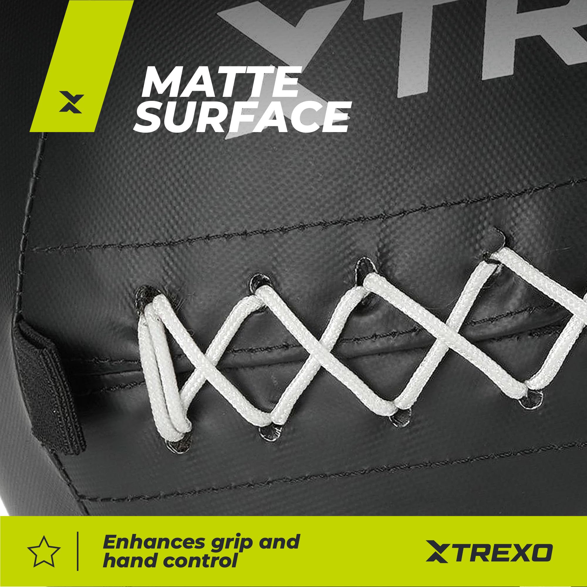 TREXO – Ballon Médicinal Wall Ball– Enveloppe Souple, Entraînement Cross, Conditionnement & Force, Similicuir Durable, Prise Adhérente, Rebond Contrôlé