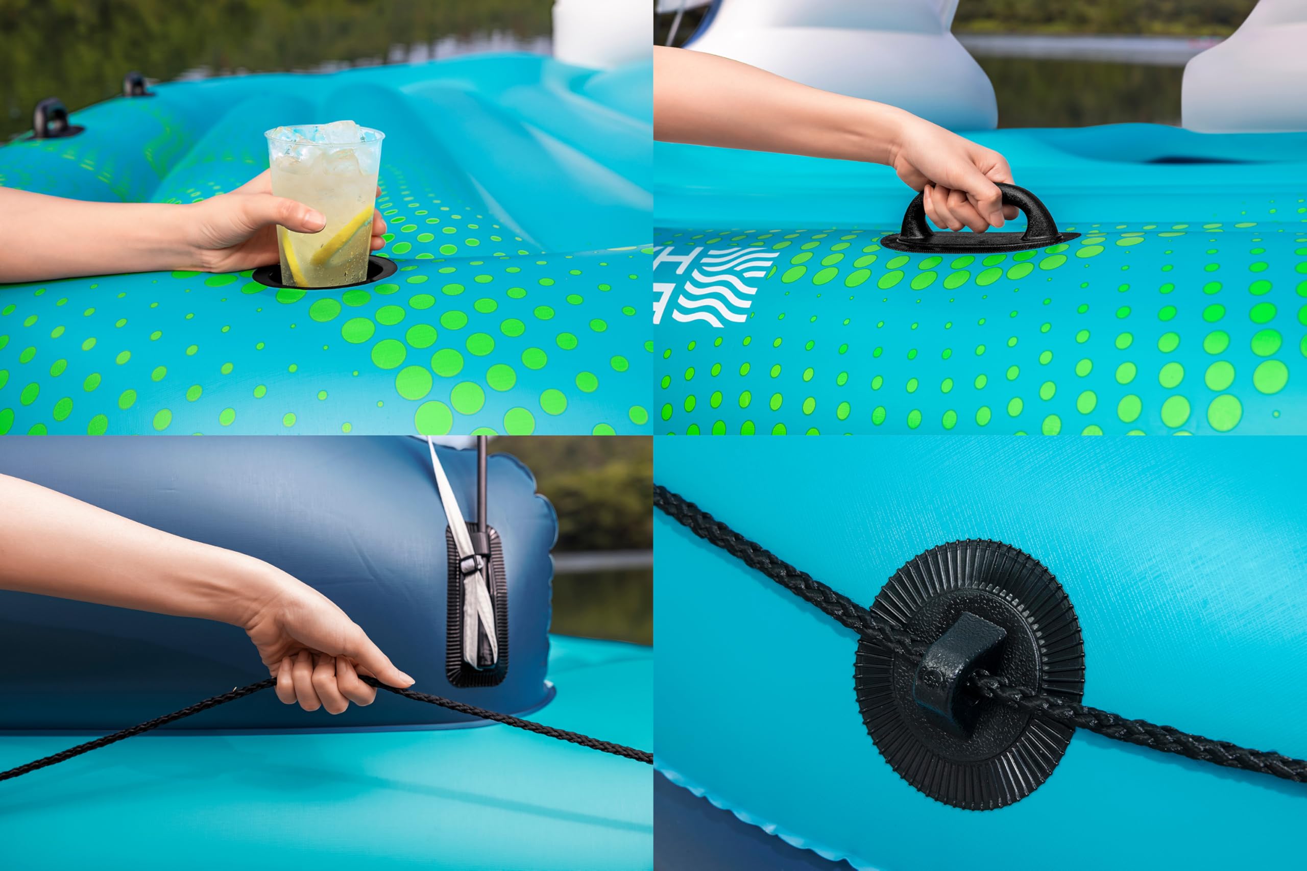 Bestway Hydro Force Badeinsel für 5 Personen 280x257x81 cm – XXL Sonnenlounge aufblasbar mit Sonnendach & Getränkehalter, Schwimminsel für Pool & See, belastbar bis 500 kg
