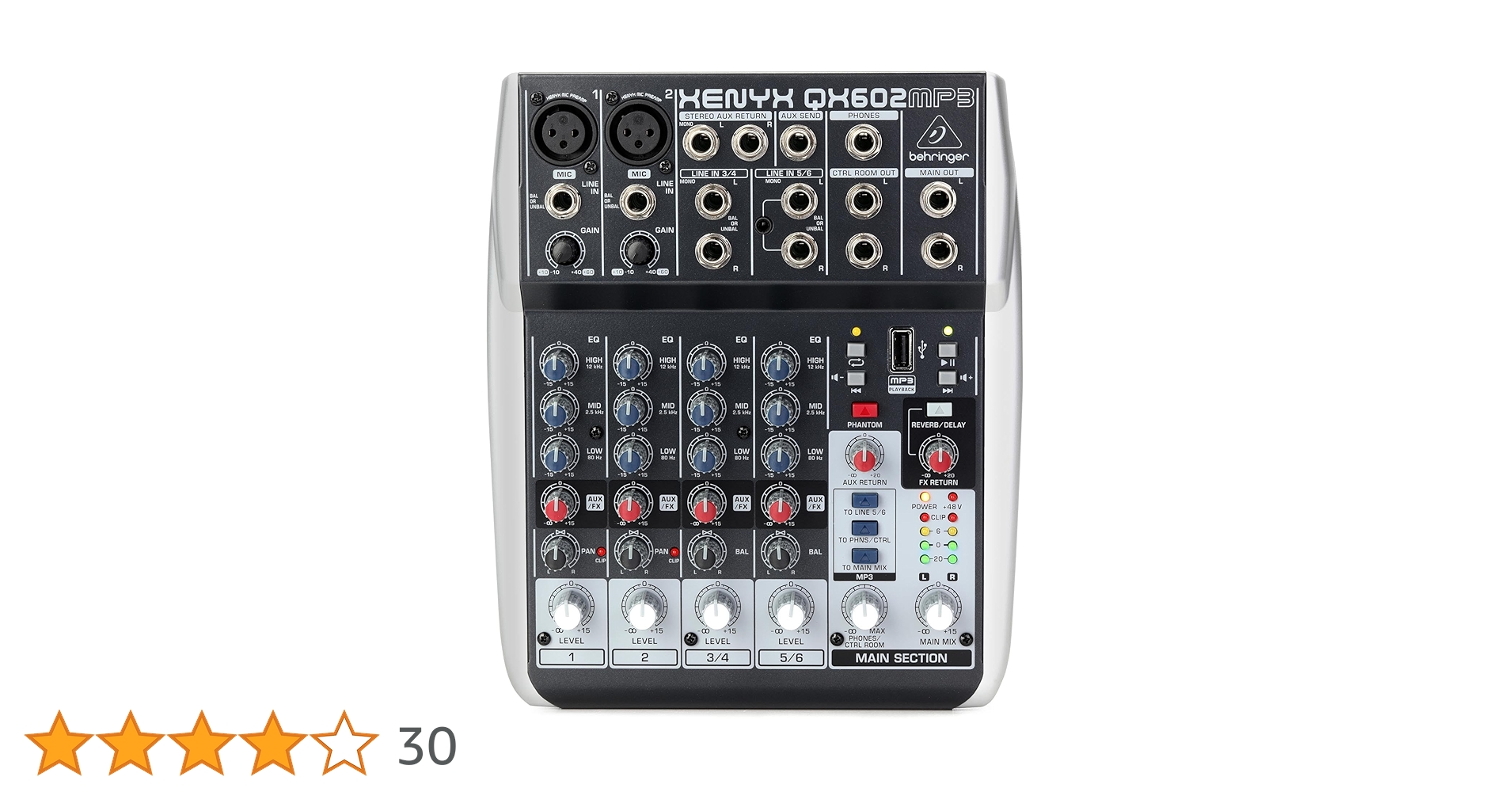 Amazon | Behringer XENYX QX602MP3 6-Channel Mixer with MP3