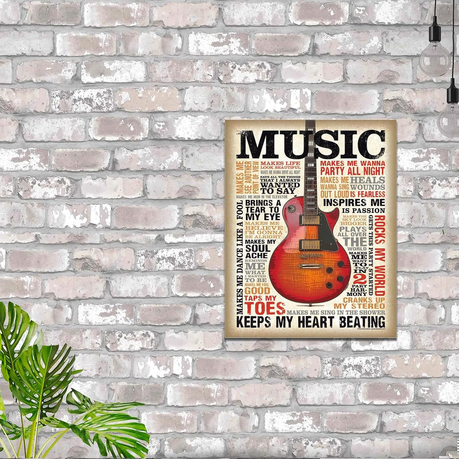 Desperate Enterprises Music Inspires Me Tin Sign - Nostalgic Vintage Metal Wall Décor - Made in USA image 4