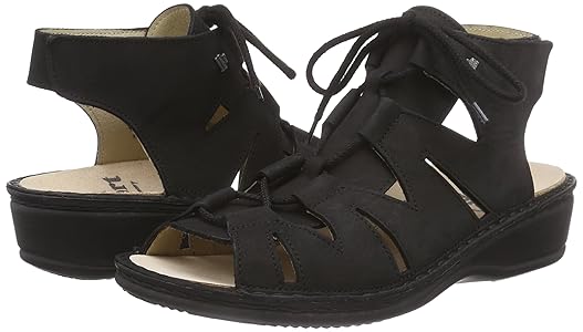 Myufinncomfort サンダル サイズ3 黒 レザー コンフォート メンズ メンズシューズ サンダル