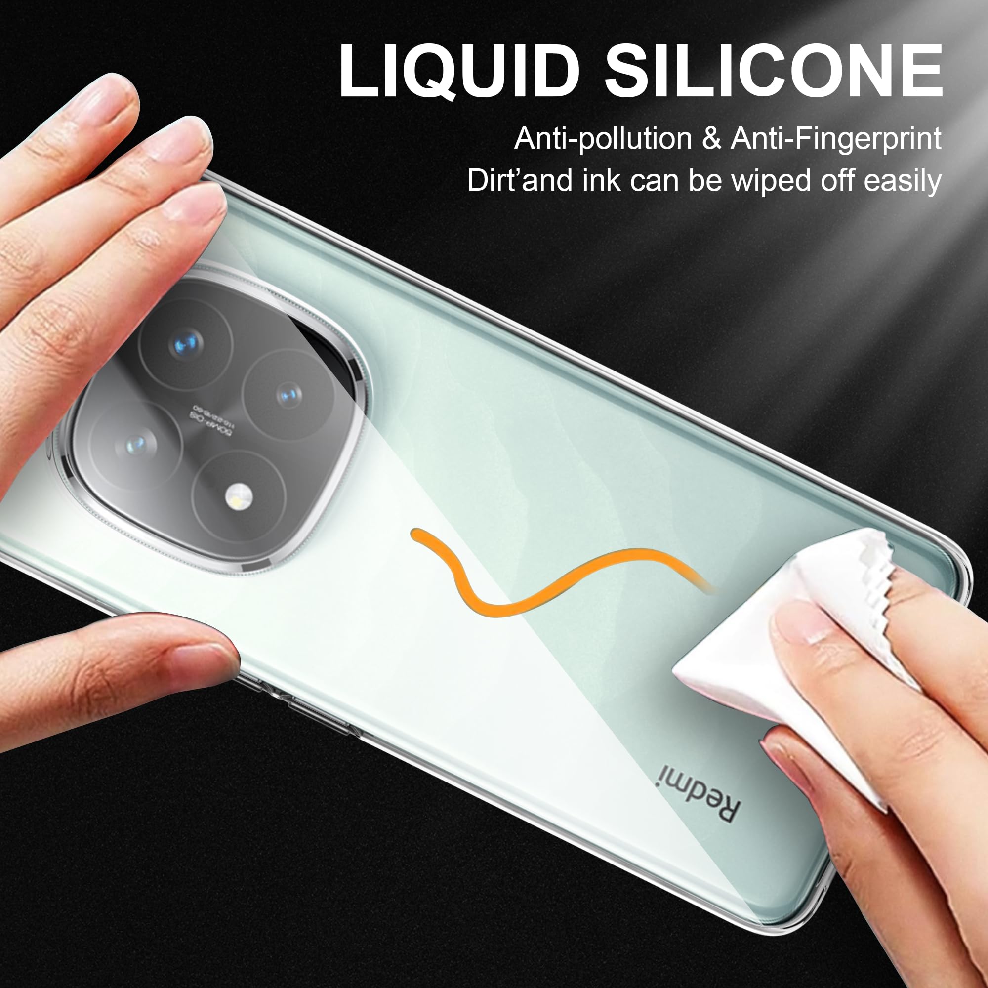 CNPUTAO Funda Para Xiaomi Poco C40 Transparente Slim TPU Case Con