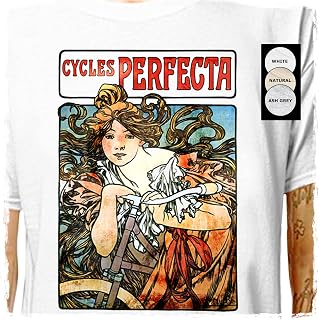 T-Shirt: Cycles Perfecta - Alfonse Mucha | LazyCarrot (tshirt tee shirt - bicycle cycling gift)