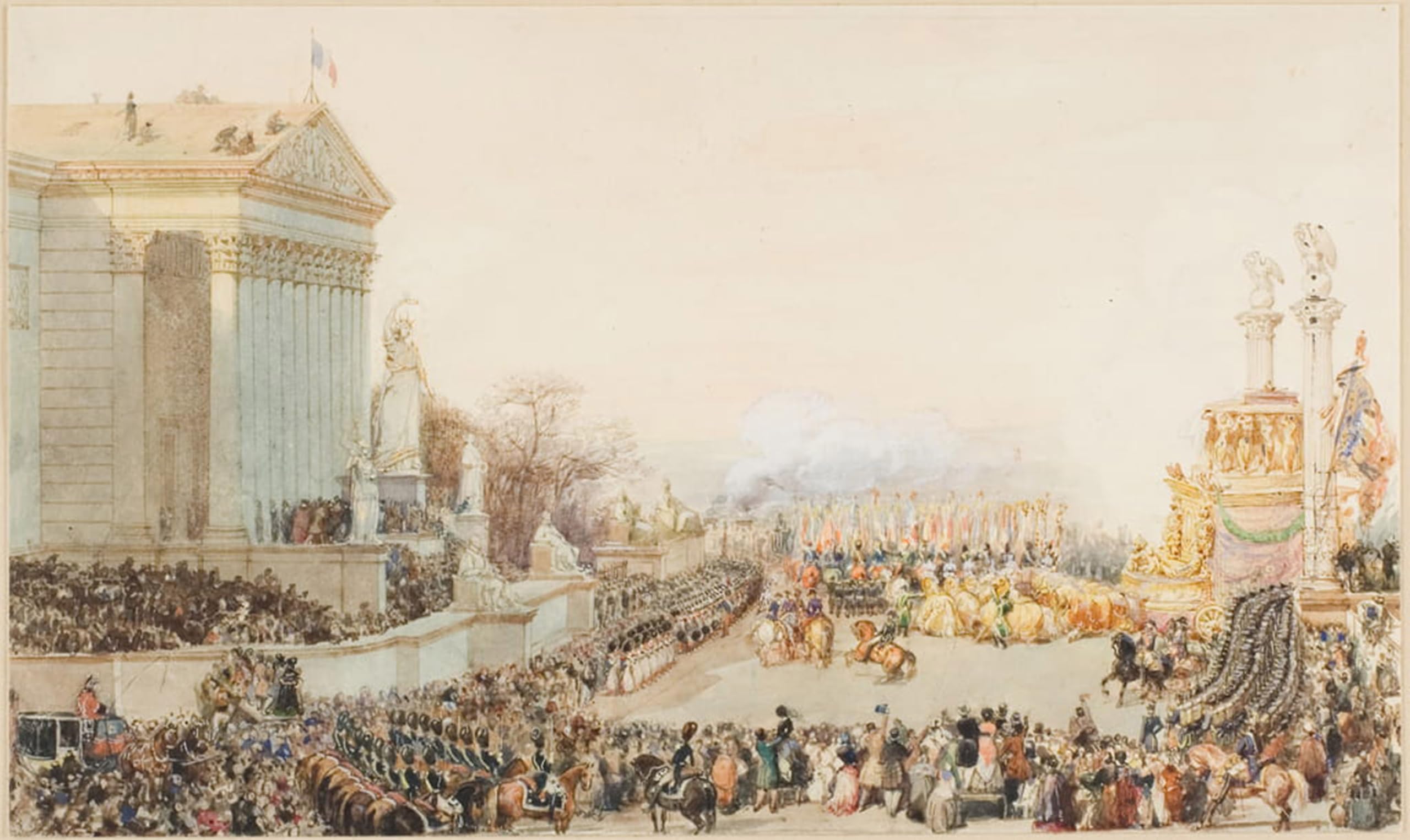 ARTXLXXBN Famous Painting Art Wall Decor Abstract Art Picture the Translation of the Ashes of Napoleon December by Eugene Louis Lami Animal Pictures for Home Decor 60x90cm