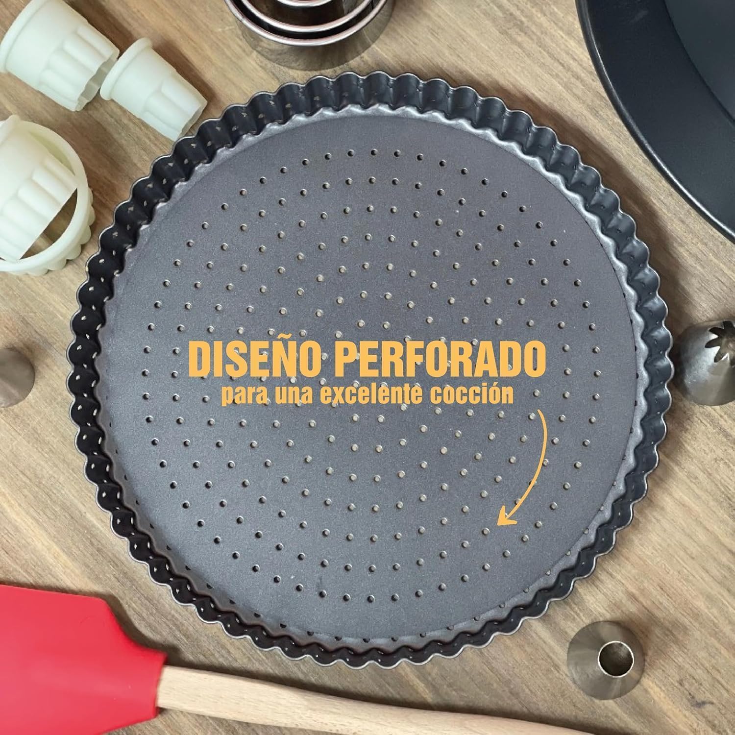 Set of 3 Deep Dish Pie Pan with Removable Bottom - Fluted Carbon Steel Tart Pan for Quiche Lorraine & Pies - Crispy Crust Baking Dish for Home Bakers - 7.87, 9.44 and 11 inches