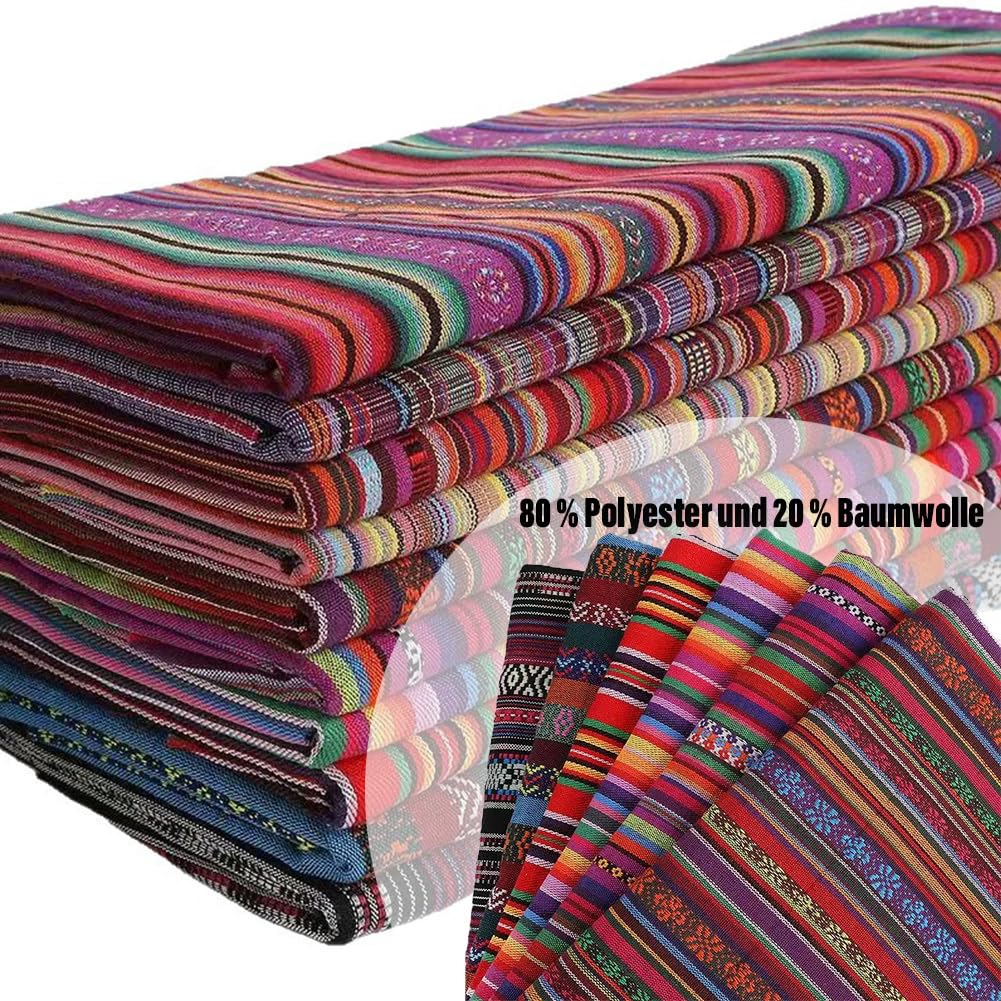Tissu jacquard 1,5 x 3 m - Tissu d'ameublement bohème - Tissu décoratif - Tissu
