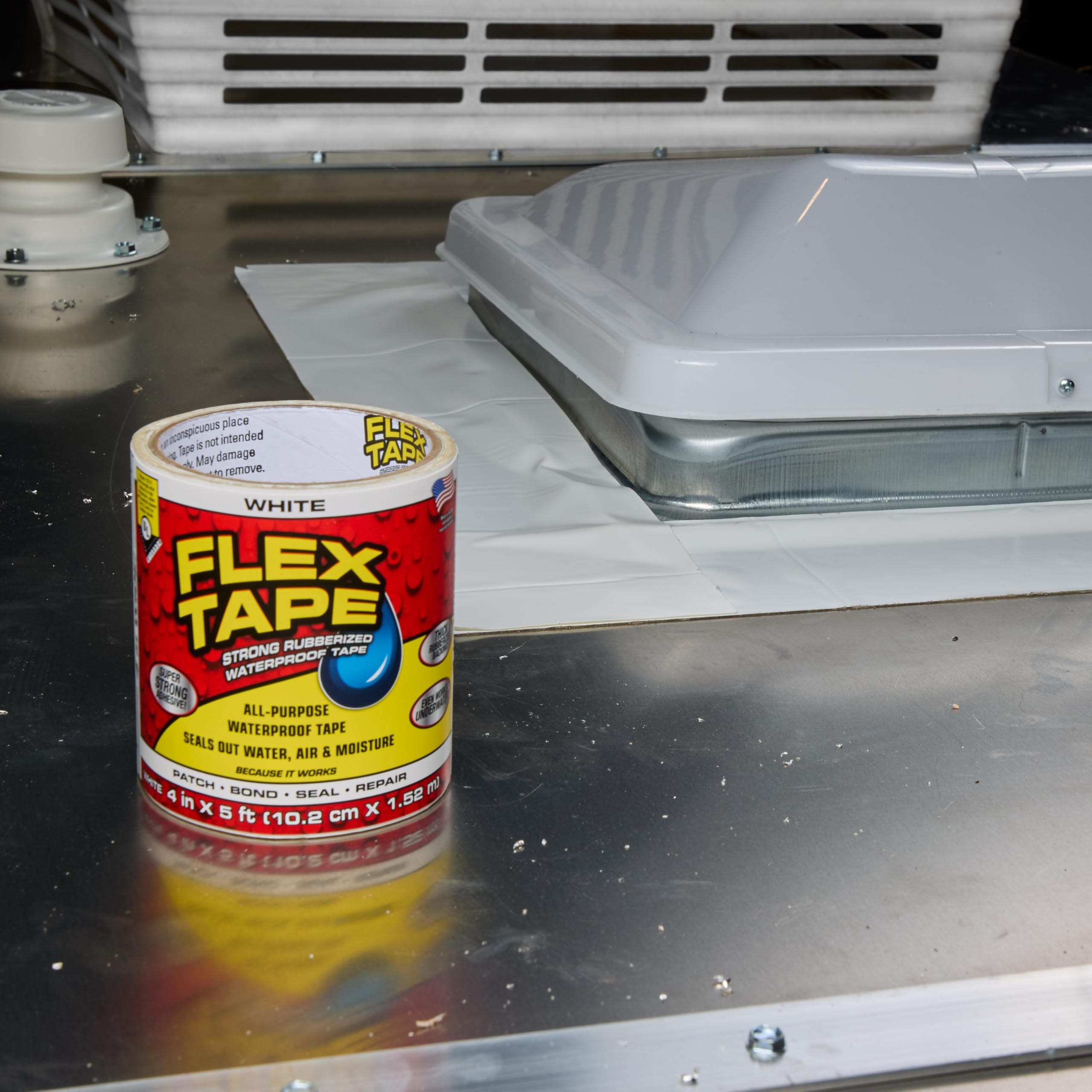 Flex Tape, Ruban adhésif imperméable en caoutchouc souple épais 20,3 cm x 1,5 m – Joint et patch les fuites, fonctionne sous l'eau, projets d'intérieur et d'extérieur – Réparation de toiture et de