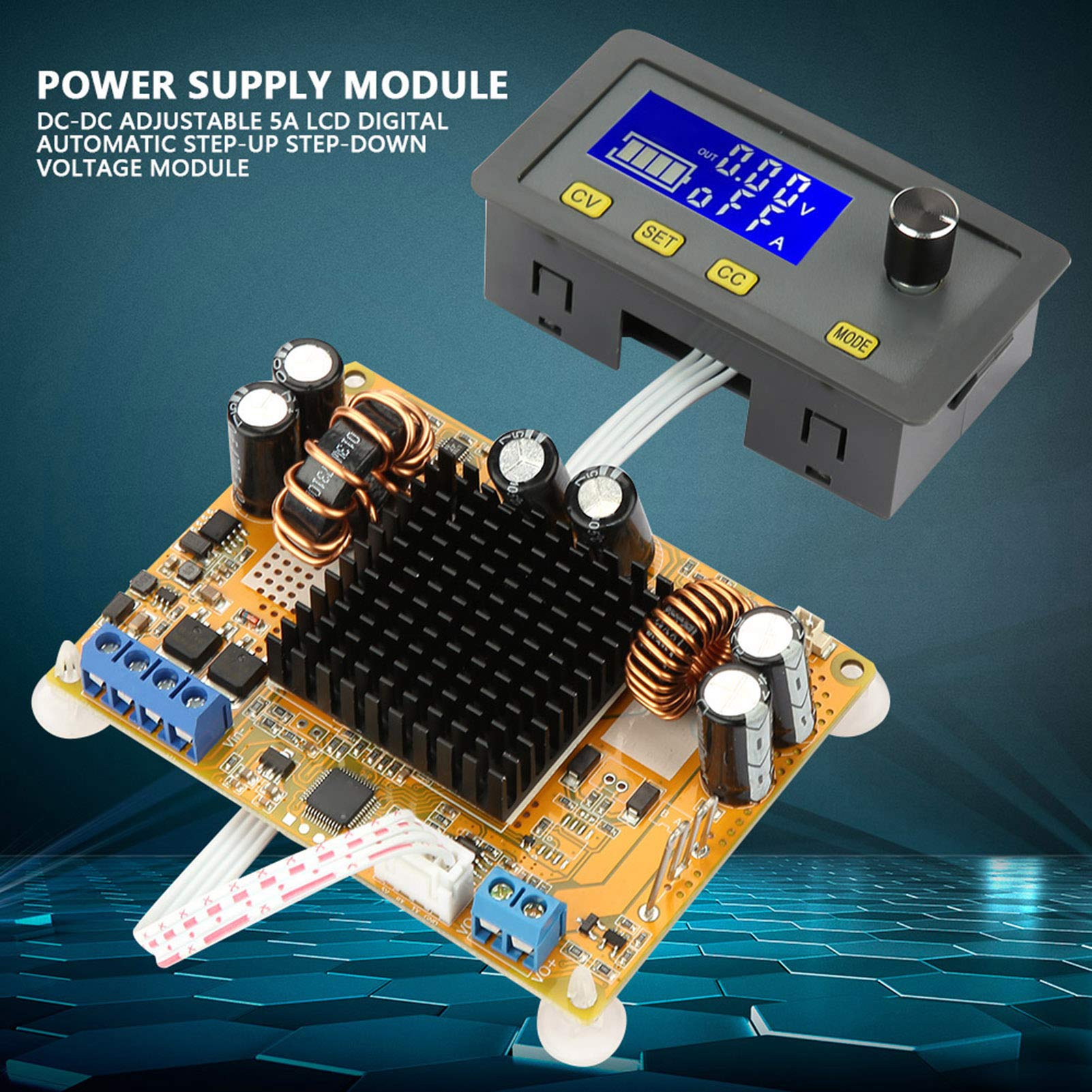 DCDC regulowany moduł zasilania 5A LCD cyfrowy automatyczny przetwornica napięcia obniżającego napięcie regulator doładowania dla projektów elektroniki DIY 144g