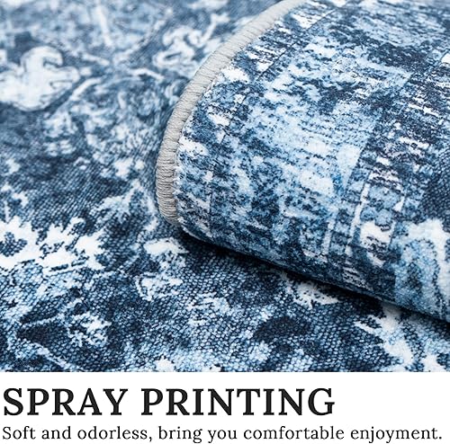 Miniatura 4 de MUJOO Alfombras lavables a máquina, alfombras pequeñas de 2 x 3 pies, antideslizantes, bohemias, para entrada, cocina, baño, dormitorio, alfombra