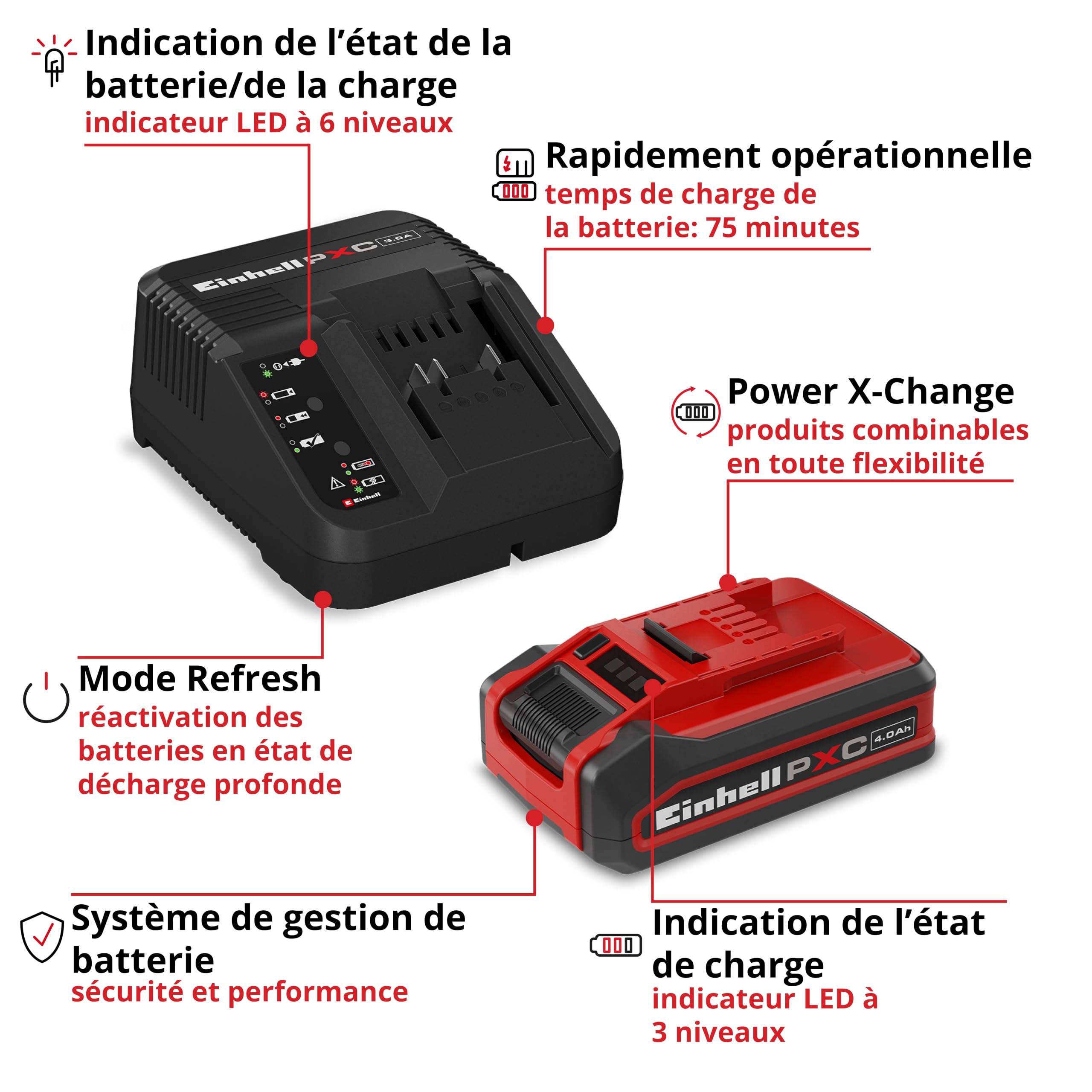 Einhell Professional Taille-haie télescopique sans Fil GP-HH 18/50 Li BL Power X-Change (18V, Longueur Coupe 50cm, Denture 25mm, Moteur sans Charbon, 8 Positions) avec Batterie 4,0Ah Plus et Chargeur