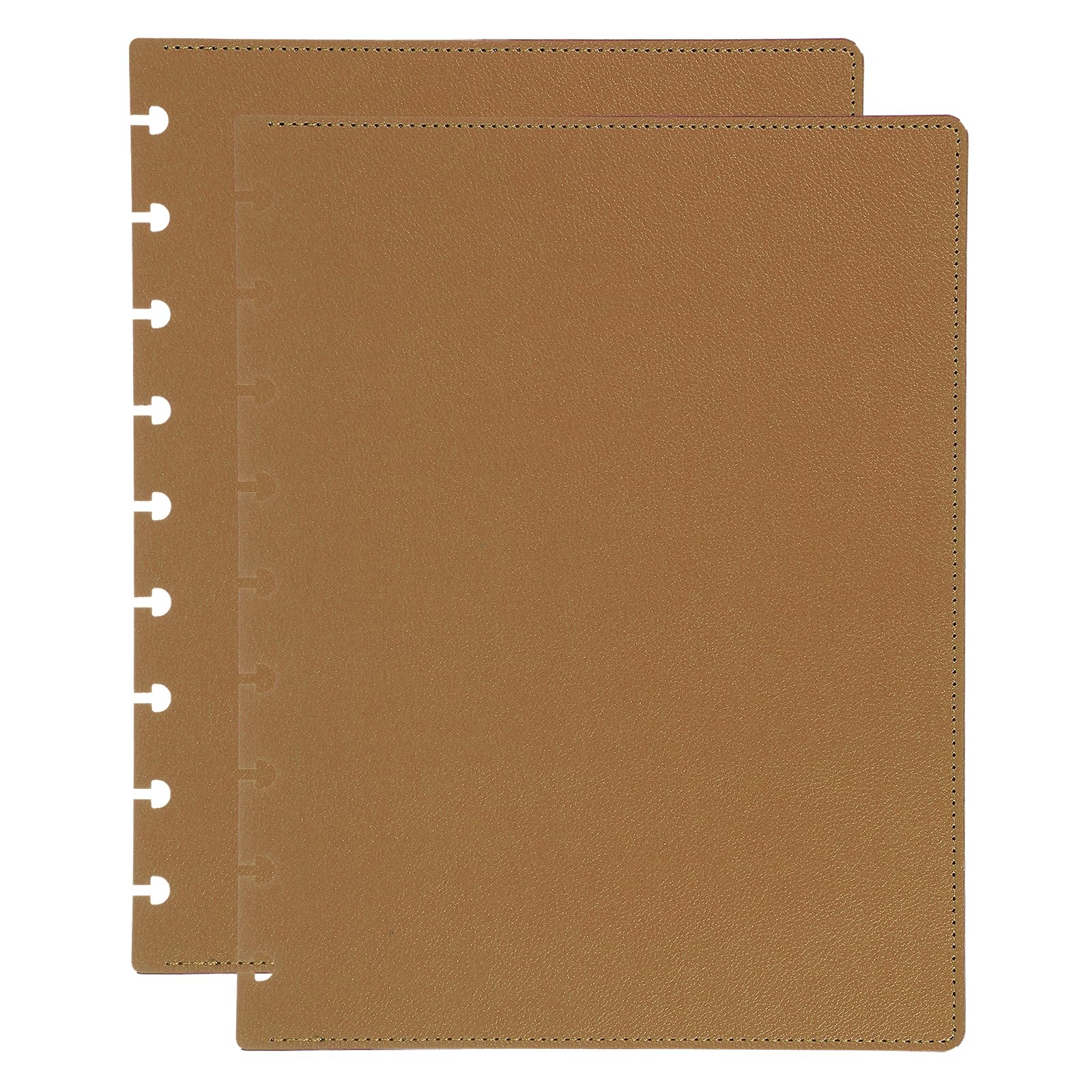 PATIKIL 1 Set Leather Discbound Notebook Cover, 7.6" x 9.57" Medium Size Disc Planner Cover for Disc Notebook Office Product, Brown