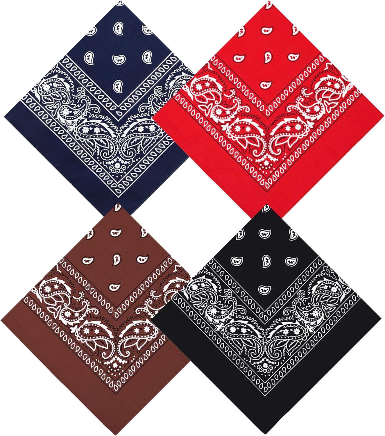 Bycc Bynn Large 27" x 27" 100% Cotton Bandanas - Set of 4 - Image 2