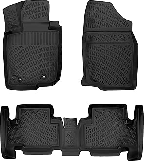 Toyota Rav4 2006-2012 Floor Mats 3D Custom Fit Rubber Car Mats Laser Measured Floor Liners All Weather Heavy Duty Waterproof Odorless Non-Slip TPE (Front & Rear, Black)