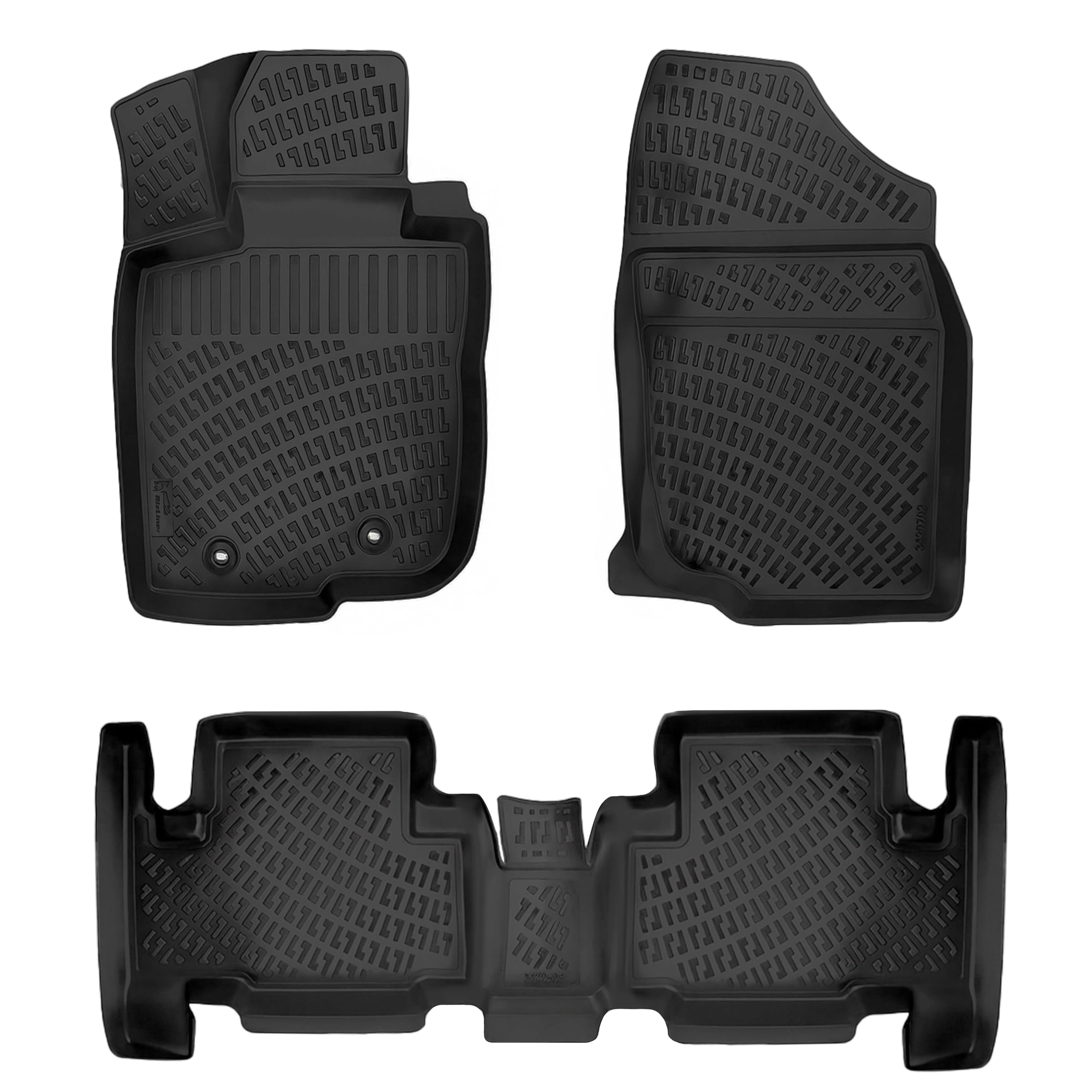 Toyota Rav4 2006-2012 Floor Mats 3D Custom Fit Rubber Car Mats Laser Measured Floor Liners All Weather Heavy Duty Waterproof Odorless Non-Slip TPE (Front & Rear, Black)