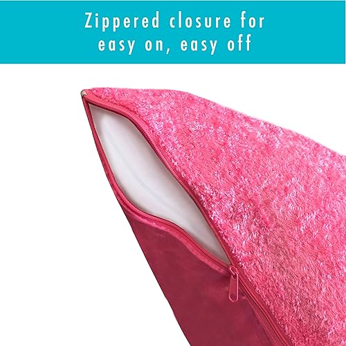 Miniatura 4 de Fresh Ideas Funda de almohada corporal de terciopelo, 20 x 54 pulgadas, rosa, paquete de 2