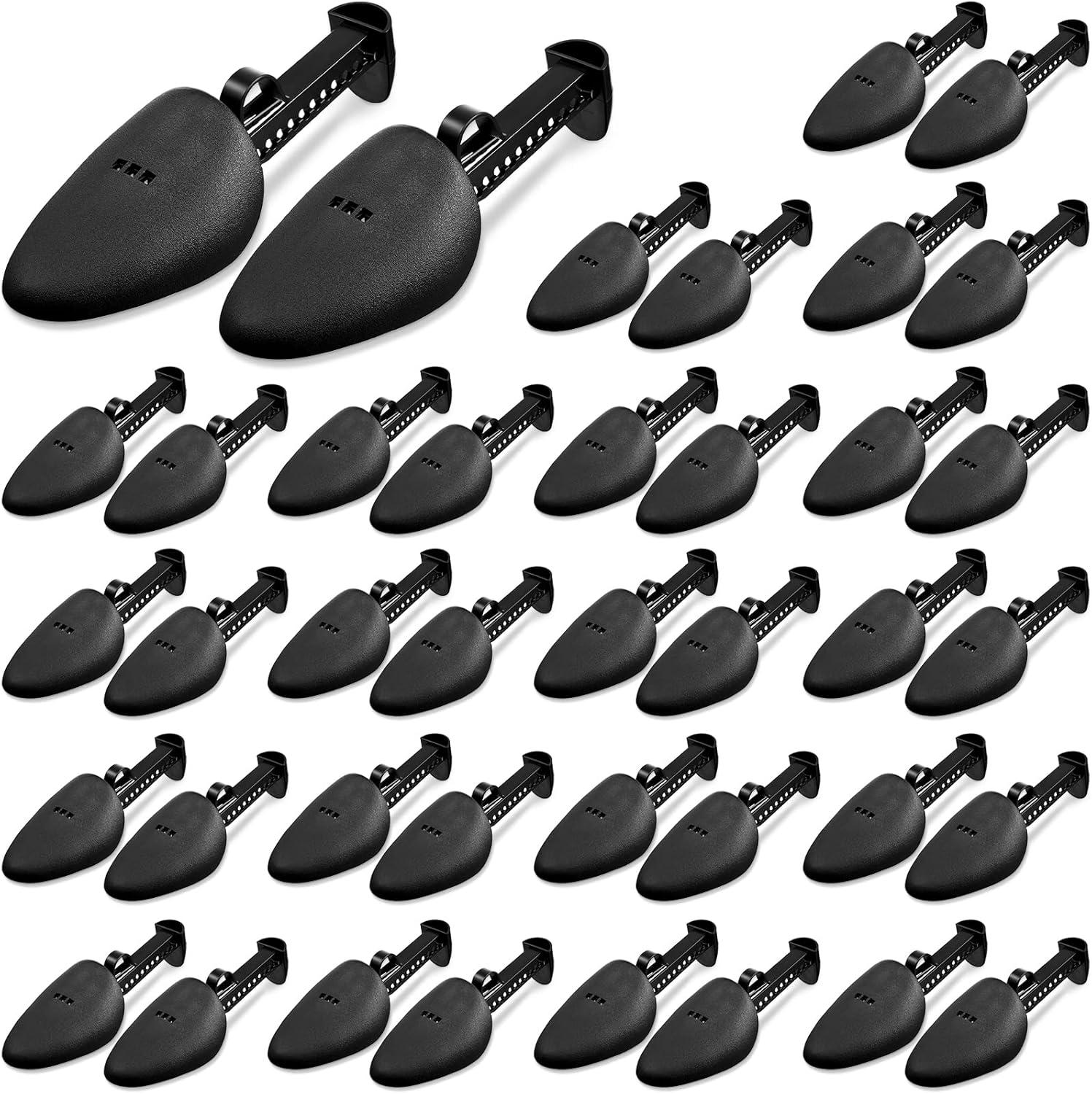 Honeydak 20 Pairs Adjustable Plastic Shoe Stretchers - Portable Shoe Trees & Boot Holders for Men Women, Anti-Wrinkle Shapers