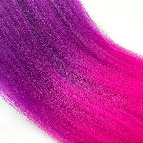 Miniatura 6 de Ai Yuchen Cabello para Trenzar Pre-Estirado Negro Púrpura Rosa Ombré Cabello para Trenzar Pre-Estirado Preestirado 24 pulgadas paquete de 3 Niños