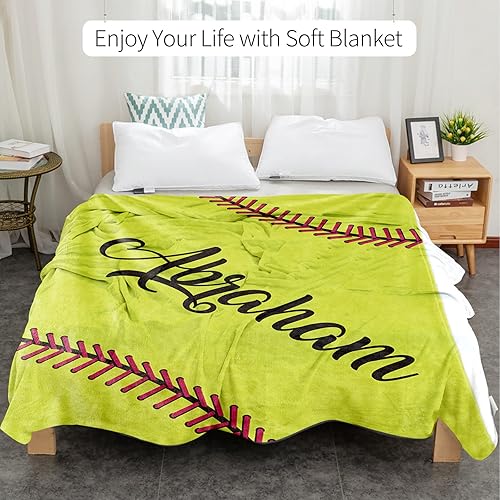 Miniatura 6 de Manta personalizada de sóftbol para niños con Naumber y nombre, mantas deportivas personalizadas, regalo para bebés de 0 a 3 meses, esencial y