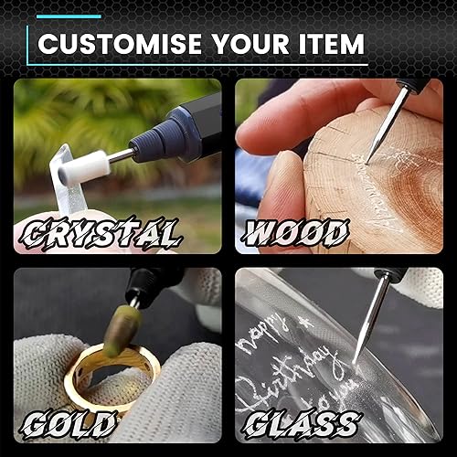 Miniatura 2 de AM ARROWMAX - Bolígrafo de grabado eléctrico, bolígrafo de pulido con 42 bits, funda de aluminio, control de movimiento inteligente, OLED,