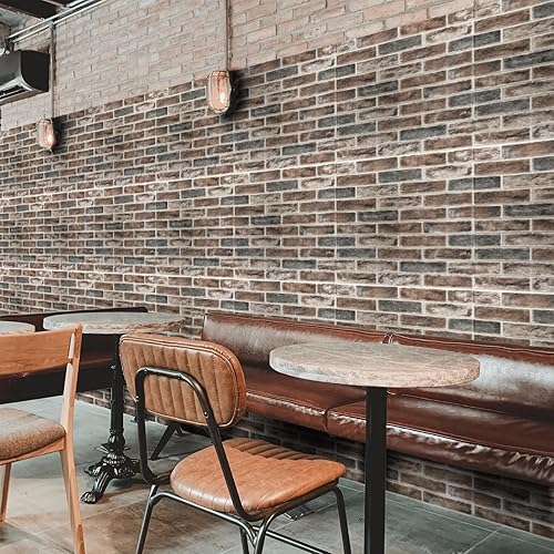 Miniatura 5 de Art3d 52.5 pies cuadrados (paquete de 10) panel de pared de ladrillo, marrón