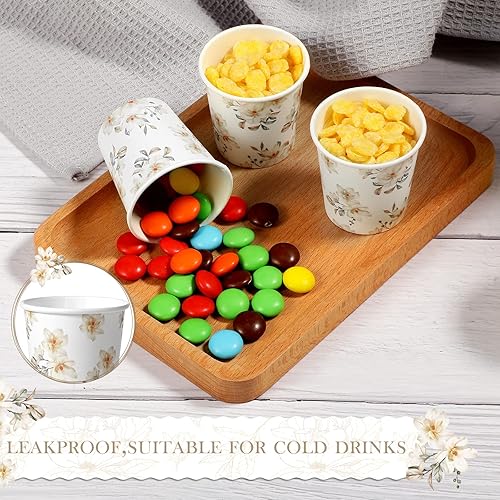 Miniatura 4 de 500 vasos de papel de degustación para enjuague bucal de 2 onzas, mini vasos desechables para bebidas para aperitivos pequeños, hogar, baño, cocina,