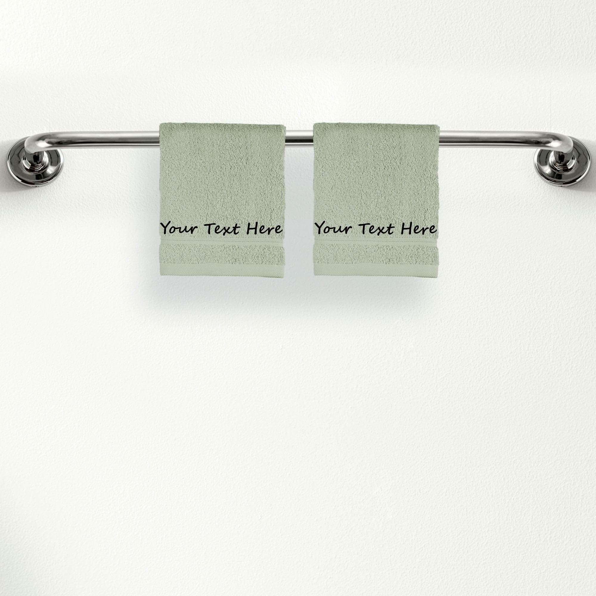 Qute Home Personalized Custom 2-Piece Washcloths Set – 100% Cotton, Soft & Absorbent – Embroidered Name or Monogram – Hotel Towels for Bathroom, Spa,