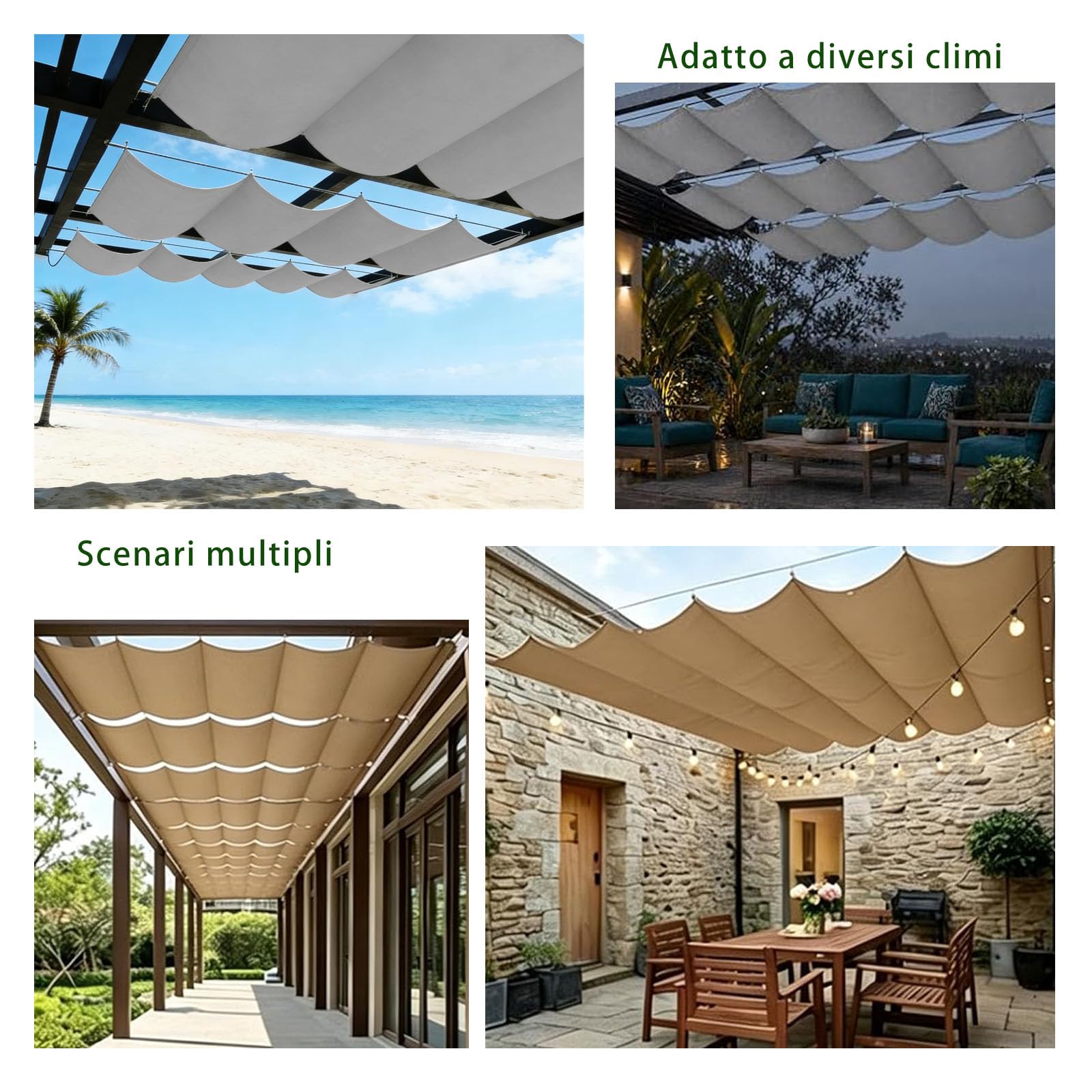 Einziehbare Welle Sonnensegel 2.2 x 4 m Nach Maß Wetterfest Verstellbar Wellenmarkise mit Ösen Und Kordel für Garten Pergola Balkon Terrasse Outdoor, orange
