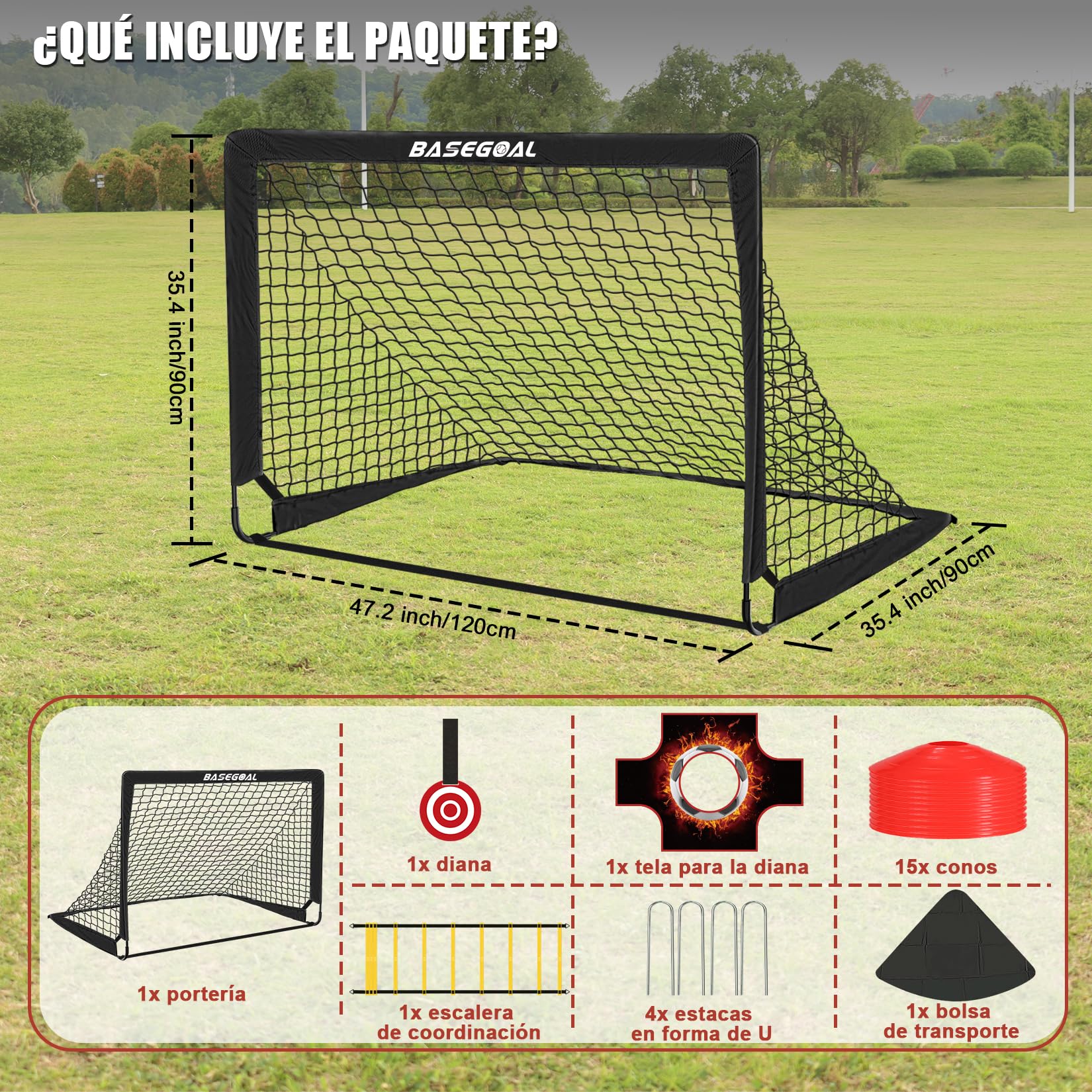 Portería de Fútbol para Niños - 3 en 1 Red de Pop Up Porterías de Fútbol, Porterias de Futbol para Niños con Tela para Diana y Diana Colgante, Escalera, Ideal para Juegos Interiores o Exteriores