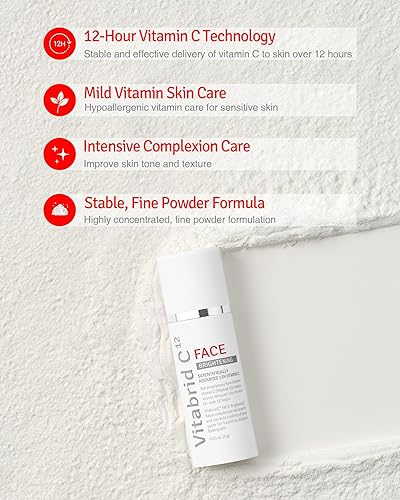 Miniatura 3 de Polvo iluminador facial con vitamina C para el rostro con niacinamida  Vit C cristalizado activo de 12 horas para el cuidado de la piel, tono de