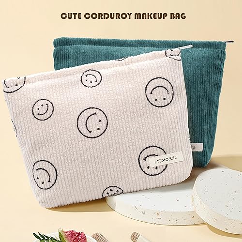 Miniatura 10 de MOMOJULI Bolsa de maquillaje floral Cosmestic Bag de gran capacidad para damas y mujeres, organizador de maquillaje estético, accesorios con