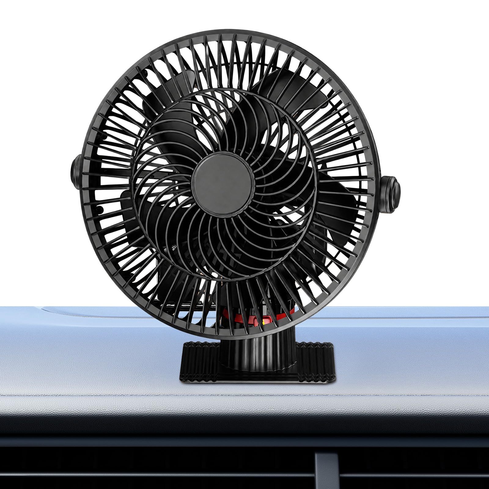 Aire Acondicionado Portátil para Coche, Ventilador de coche 2 en 1 de 12V/24V, ventilador ajustable sin escalones para visor solar, mango de clip para coche portátil enfriador de pie para oficina