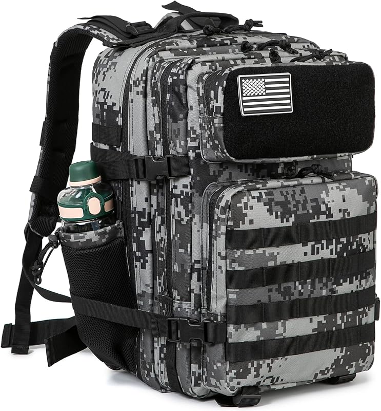 Mochila militar táctica de 25L/45L para hombres Mochila Molle Daypack 3 Day Bug Out Mochila de senderismo con porta botellas