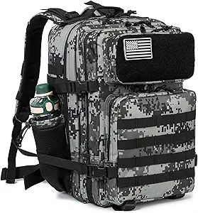 QT&QY 25L/45L Military Tactical Backpack for Men Molle Daypack 3-Day Bug Out Bag Hiking Rucksack with Bottle Holder