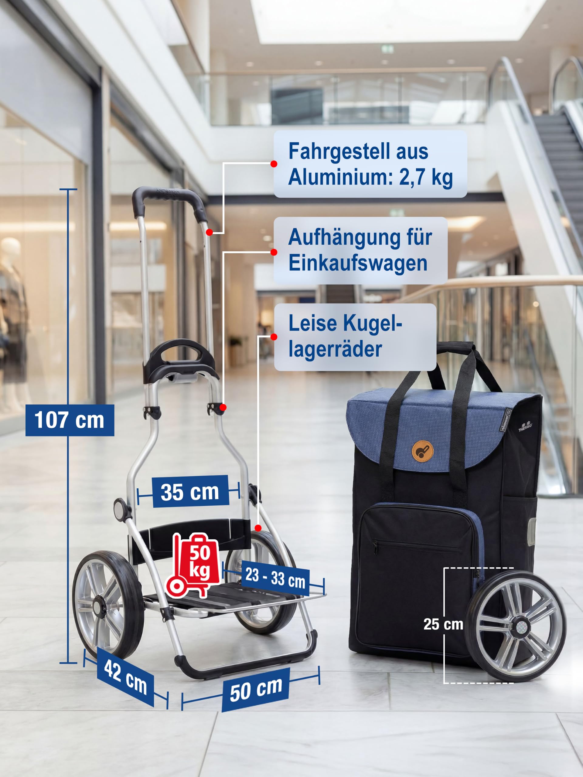 Andersen Einkaufstrolley - klappbar - 45 Liter - mit Kühlfach