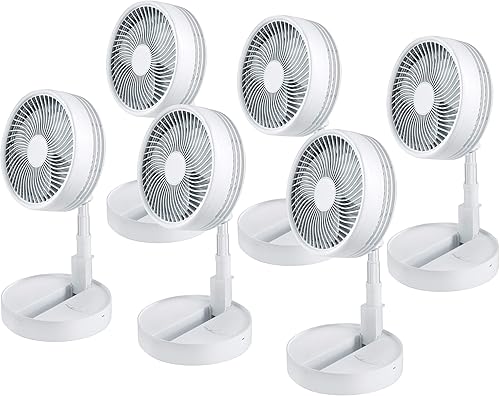 Miniatura 1 de Bell+Howell - Ventilador recargable, plegable, ultra ligero, portátil, compacto y extensible a 4 pies de altura con 3 modos de velocidad, como se ve