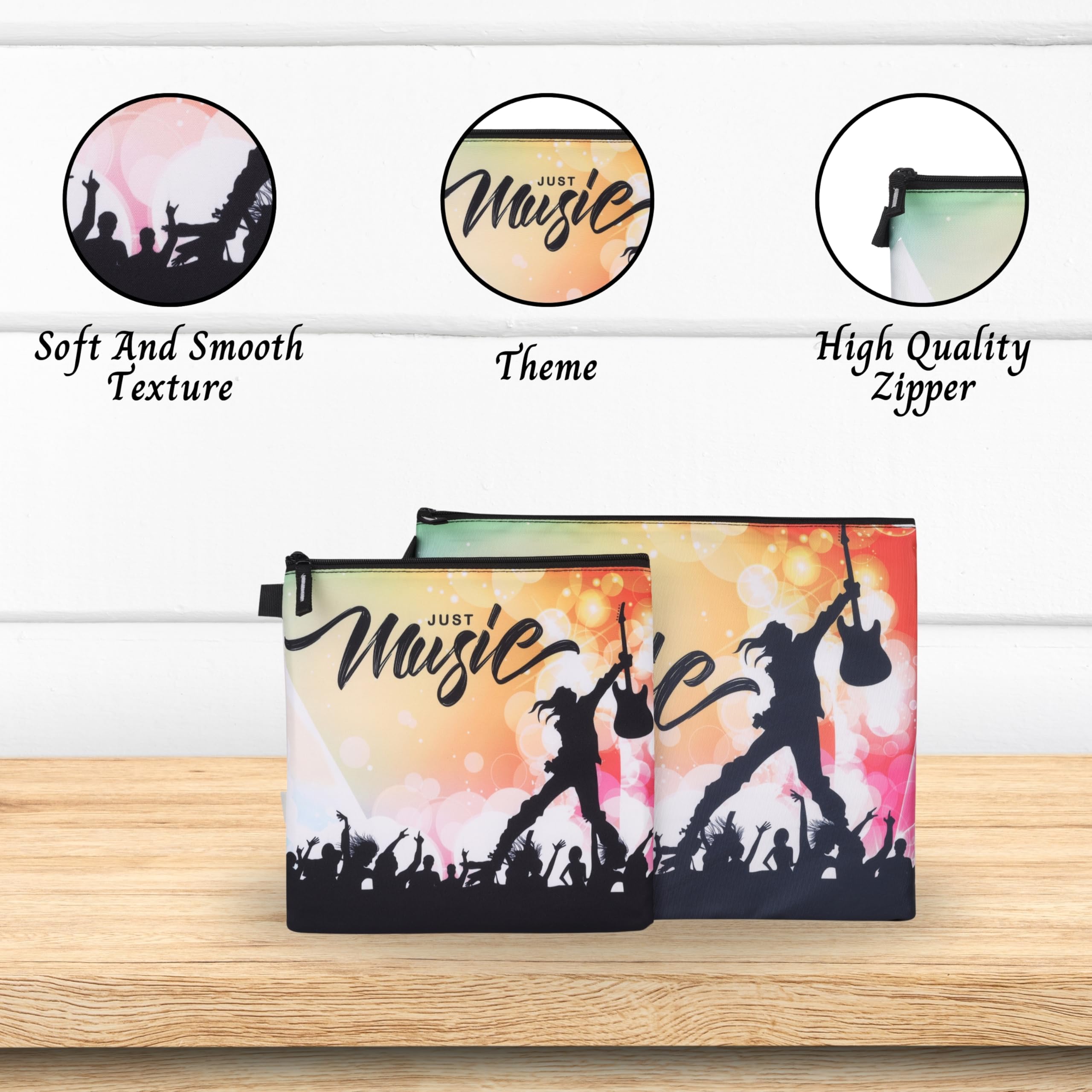 Echo Boomers Music Concert Theme Printed Twin Folder Set | Padded & Waterproof | A4 Document Holder & Tablet Sleeve | Stylish & Protective 4
