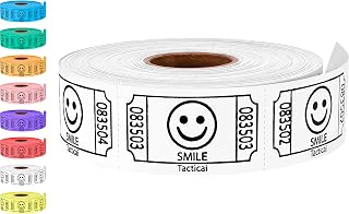 Tacticai 500 Raffle Tickets, Smile, White (1 of 8 Colors), Single Roll, Ticket for Events, Entry, Class Reward, Fundraiser & Prizes