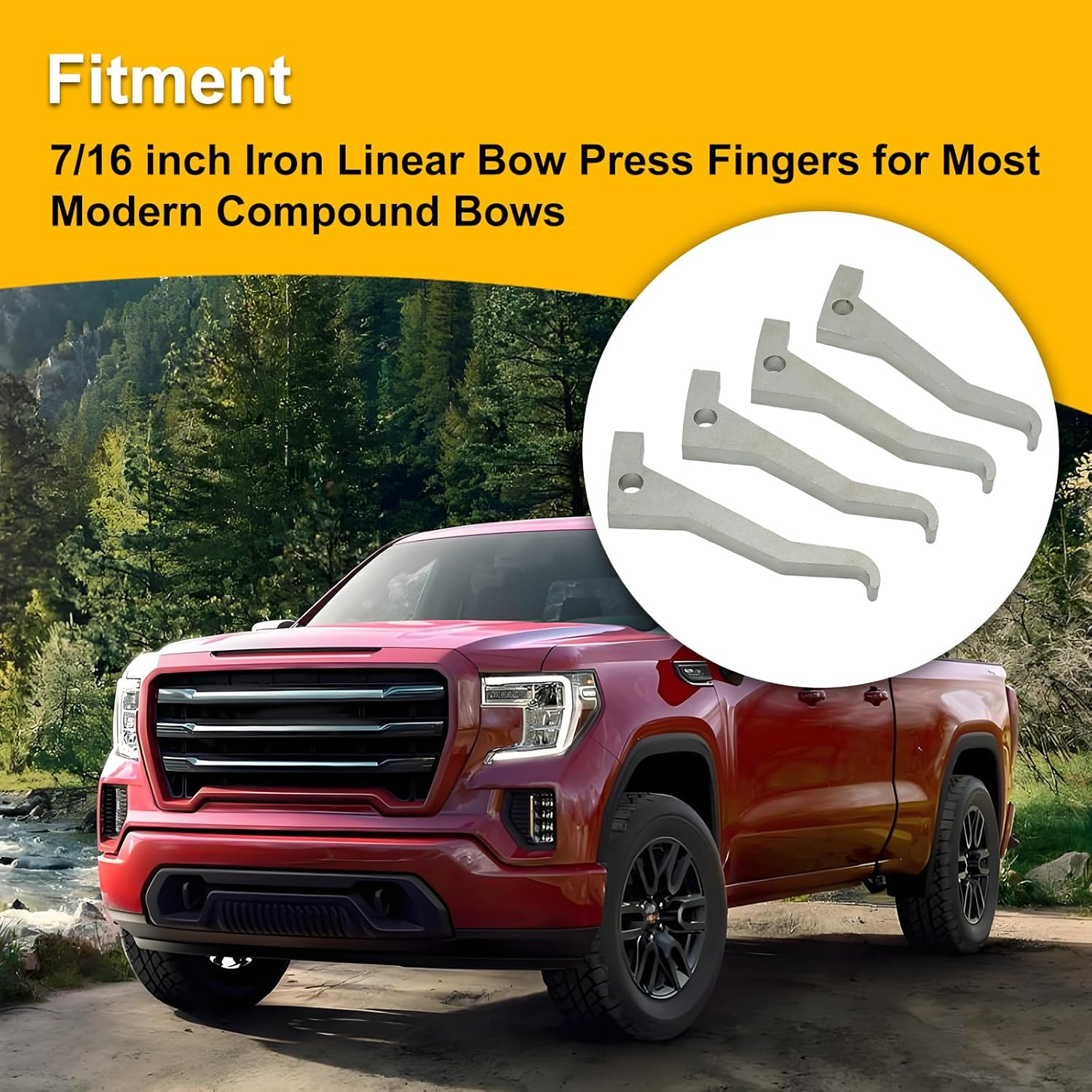 motoparty Bow Press Fingers Set - 7/16 inch Iron Linear Bow Press Fingers for Most Modern Compound Bows